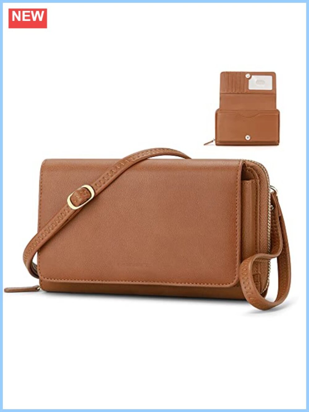 RONSIN RFID Crossbody Wallet Wristlet PU Leather Clutch Purse